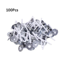 Load image into Gallery viewer, 120Pcs Waxed Cotton Candle Wicks with Stand Original Smokeless Candle Wick for DIY Candle Silicone Mold Candle Making Supplies