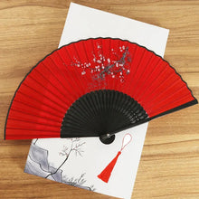 Load image into Gallery viewer, Hand Fan Foldable Silk Fan Noodles Bamboo Fan Bones Halloween Cosplay Prop Christmas Wedding Decoration Party Gifts Art Crafts