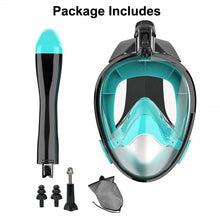Load image into Gallery viewer, Full Face Snorkel Mask Diving Mask for Adults and Youths Anti-Leak Anti-Fog 180° Panoramic View with Camera Mount Safe Breathing