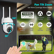 Load image into Gallery viewer, Ease Life APP Wireless 1080P HD Indoor/Outdoor WiFi Security Camera, Color Night Vision, 2-Way Audio, 360° Black Y108