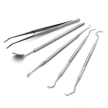 Load image into Gallery viewer, 5pcs Stainless Steel Dental Scaler Tool Set Tooth Scraper Mirror Tartar Calculus Plaque Remover Home Dental Calculus Care Kit