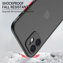 Load image into Gallery viewer, Luxury Shockproof Armor Case For iPhone 11 12 13 14 Pro Max Mini X XR XS Soft Silicone Bumper Clear Hard Cover Shockproof Soft Flat Side Bumper Translucent Hard Back Slim Phone Case