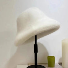 Load image into Gallery viewer, Fluffy Fur Fisherman Hat For Women Winter Plush Ear Protection Cap Windproof Warm Female Panama Caps Solid Fashion Bucket Hat