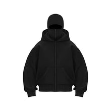 Load image into Gallery viewer, Men’s & Women’s Sports Hoodie with Built-In Mask – Fleece Zip-Up Plus Size Casual Sweatshirt for Autumn & Winter