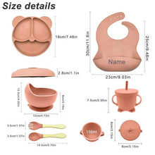 Load image into Gallery viewer, Baby Feeding Plate Set Suction Bowl Silicone Tableware 6PCS