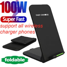 Load image into Gallery viewer, 100W Wireless Charger Stand Pad For iPhone 14 13 12 11 X Pro Max 8 Samsung S22 S20 S10 Xiaomi Fast Charging Station Phone Holder