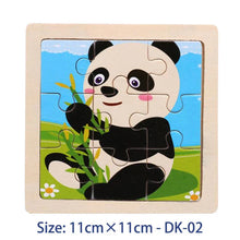 Load image into Gallery viewer, 11cm/4.33in Kids Wooden Jigsaw Puzzle Games Cartoon Animal Vehicle Pattern Children Montessori Educational Toys
