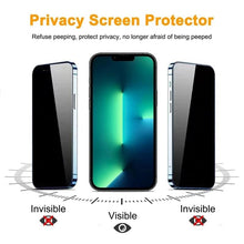 Load image into Gallery viewer, Anti-spy Glass for IPhone 13 12 Pro Max Mini XS MAX 8 7 Plus Full Cover Privacy Screen Protector for IPhone 11 PRO MAX X XR 14 Edge to Edge Full Coverage and 9H Hardness Anti-Scratch Shockproof Protection Screen Cover Shield