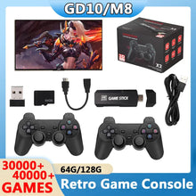 Load image into Gallery viewer, 4K HD Wireless Controllers 40000+ Games 2.4G Arcade Console Support TF Card Expansion TV Mini Game Console Max 256GB for PS1