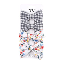Load image into Gallery viewer, 4Pcs Baby Bows Hair Clips Cotton Linen Hairpins for Girls