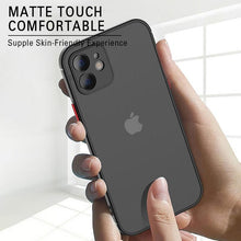 Load image into Gallery viewer, Luxury Shockproof Armor Case For iPhone 11 12 13 14 Pro Max Mini X XR XS Soft Silicone Bumper Clear Hard Cover Shockproof Soft Flat Side Bumper Translucent Hard Back Slim Phone Case