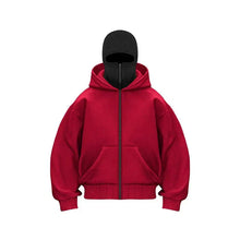 Load image into Gallery viewer, Men’s & Women’s Sports Hoodie with Built-In Mask – Fleece Zip-Up Plus Size Casual Sweatshirt for Autumn & Winter