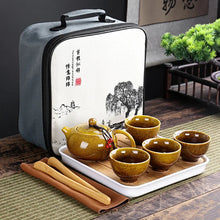 Load image into Gallery viewer, Portable Chinese Kung Fu Travel Tea Set with Carrying Bag & Gaiwan