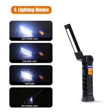 Load image into Gallery viewer, 1pc COB LED Work Light Dimmable USB Rechargeable LED Flashlight Inspection Lamp With Magnet&Hook 14500/18650 Battery Torch light