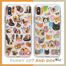 Load image into Gallery viewer, Cute Cat Dog Phone Case For iPhone 14 Plus 11 12 13 Pro XS XR X Cartoon Animal Silicone Cover Cute Clear Protective Phone Cases