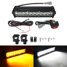 Load image into Gallery viewer, Motorcycle Headlight Light Handlebar LED Light Bar Set 60W LED With switch Kit Fits Most 7/8” Handlebars White Yellow Flicker