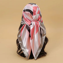 Load image into Gallery viewer, Satin Square Scarf β Elegant 2025 Print Hijab, Shawl & Hair Wrap