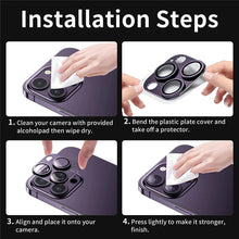 Load image into Gallery viewer, Camera Lens Metal Protector Glass For iPhone 14 13 Pro Max 13 Mini Back Lens Cap On iPhone 14 Plus Full Cover Protective Cases Metal Camera Cover with Tempered Glass Screen Protector