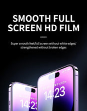 Load image into Gallery viewer, 100D Full Cover Tempered Glass For iPhone 14 11 12 13 Pro Max XR X Screen Protector On iPhone 14 Pro Max Curved Protective Glass Screen Protector Tempered Glass Military Shatterproof & Longest Durable Screen Protector For iPhone