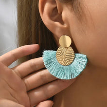 Load image into Gallery viewer, Bohemian Tassel Earrings β White Fringe Dangle Statement Jewelry for Women