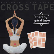 Load image into Gallery viewer, (Pack of 10 sheets) Kindmax Healthcare Spiral Cross Kinesiology Tape Physical Therapy Cross Tape for Pain Relief