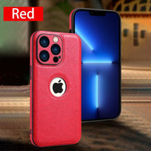 Load image into Gallery viewer, Luxury Leather Case for iPhone 14 13 12 11 Pro MAX XS XR 7 8 Plus Classic Silicone Phone Cover Leather Case Thin Flexible Soft Grip Luxury PU Leather Cover for Men Durable Anti-Scratch Full Phone Cases