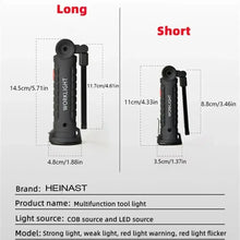 Load image into Gallery viewer, 1pc COB LED Work Light Dimmable USB Rechargeable LED Flashlight Inspection Lamp With Magnet&Hook 14500/18650 Battery Torch light