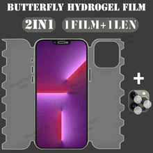 Load image into Gallery viewer, Full Cover Butterfly Film For iPhone 14 13 12 11 Pro Max 14 Plus 13 12 Mini Lens Cover For iPhone XR X XS Max Film Soft Screen Protector Full Coverage Clear HD Phone Protector