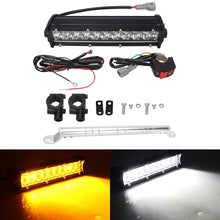 Load image into Gallery viewer, Motorcycle Headlight Light Handlebar LED Light Bar Set 60W LED With switch Kit Fits Most 7/8” Handlebars White Yellow Flicker