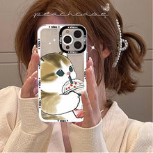 Load image into Gallery viewer, Cute Cat Phone Case for iPhone 11 12 13 Mini Pro Max 14 Pro Max Case shell Blank Printable Phone Case for Soft Rubber Cool Polish Phone Case