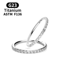 Load image into Gallery viewer, 18G/16G Women's Round Earrings G23 F136 Titanium Nose Ring Hinge Clicker Open Diaphragm Nose Ring Fashion Lady Piercing Jewelry (RPM Women's)