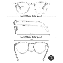 Load image into Gallery viewer, BARCUR Simple Men’s Presbyopia Glasses Comfortable Lightweight Leopard Pattern PC Anti-Slip Round Frame Transparent Acrylic Lenses for Women’s Reading Glasses
