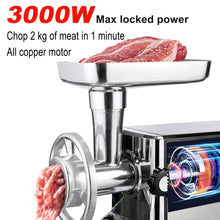 Load image into Gallery viewer, 3000W Electric Meat Grinders Stainless Steel Heavy Duty Mincer Sausage Stuffer Food Processor Home Appliances Chopper Sonifer