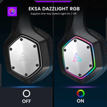 Load image into Gallery viewer, EKSA 2.4GHz Wireless Headphones E1000 WT 7.1 Surround Wired Gaming Headset Gamer with ENC Mic Low Latency for PC/PS4/PS5/Xbox