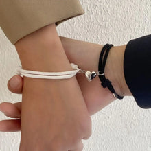 Load image into Gallery viewer, 2 Pice Color Black White Hand Rope Love Magnetic Couple Good Friend Good Brother Party Student Travel Fashion Elegant Silver Mul