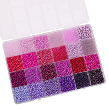 Load image into Gallery viewer, 5200Pcs Glass Rice Beads Jewelry Making Kit – 24-Grid Box for DIY Bracelets, Earrings & Kandi Accessories | Handmade Craft Supplies Set