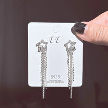 Load image into Gallery viewer, 2024 Stars Tassel Earrings – Korean Rhinestone Drop Earrings for Women