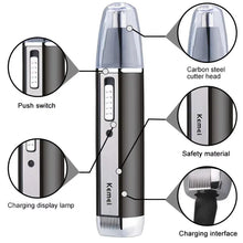 Load image into Gallery viewer, KM-6631 3-in-1 Professional Rechargeable Nose & Ear Hair Trimmer Personal Care Tools for Men