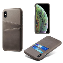 Load image into Gallery viewer, Men Leather Durable Shockproof Protective Cover For iPhone 14 Pro 13 Pro MAX Luxury Leather Card Holder Phone Case Stylish Leather Cover For iPhone 2 Credit Card Slots Holders Compatible for iPhone 13