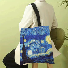 Load image into Gallery viewer, Van Gogh Canvas Bag β Starry Night & Sunflower Oil Painting Handbag