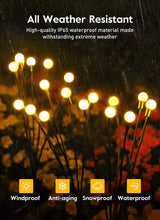 Load image into Gallery viewer, 8 LED Solar Firefly Garden Lights – Waterproof Warm White Outdoor Pathway & Patio Decoration