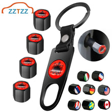 Load image into Gallery viewer, 4Pcs Zinc Alloy Albania Flag Car Wheel Tire Valve Caps Air Cover+1Pcs Leather Buckle Wrench Car Accessories Valve Stem Caps