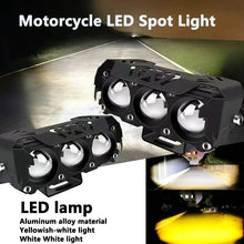 Load image into Gallery viewer, Motorcycle LED Spot Light Dual Color Hi/Low Beam Fog Lamps for Car Trucks SUV UTV 12V 24VMini Lens Headlight Driving Light