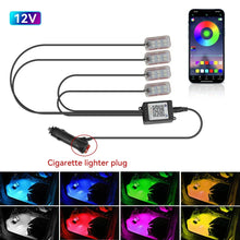 Load image into Gallery viewer, LED Car Interior Ambient Lights Kit - RGB Foot Strip Lighting with Remote & App Music Control