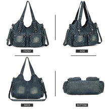 Load image into Gallery viewer, iPinee Women's Denim Bag Y2K Vintage Blue Jean Purse and Handbags Crossbody Shoulder Wallet Large Capacity