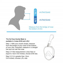 Load image into Gallery viewer, Full Face Snorkel Mask Diving Mask for Adults and Youths Anti-Leak Anti-Fog 180° Panoramic View with Camera Mount Safe Breathing