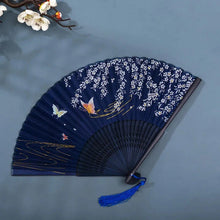 Load image into Gallery viewer, Hand Fan Foldable Silk Fan Noodles Bamboo Fan Bones Halloween Cosplay Prop Christmas Wedding Decoration Party Gifts Art Crafts