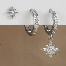 Load image into Gallery viewer, 3-Piece Star Drop Earrings Set – 18K Gold Stainless Steel Dangle Jewelry