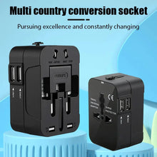 Load image into Gallery viewer, Global Universal Travel Adapter with USB Ports – Worldwide Power Plug Converter with Child Safety Lock