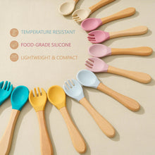 Load image into Gallery viewer, Mamaplan 3PCS Baby Silicone Feeding Set Suction Bowl Spoon Fork